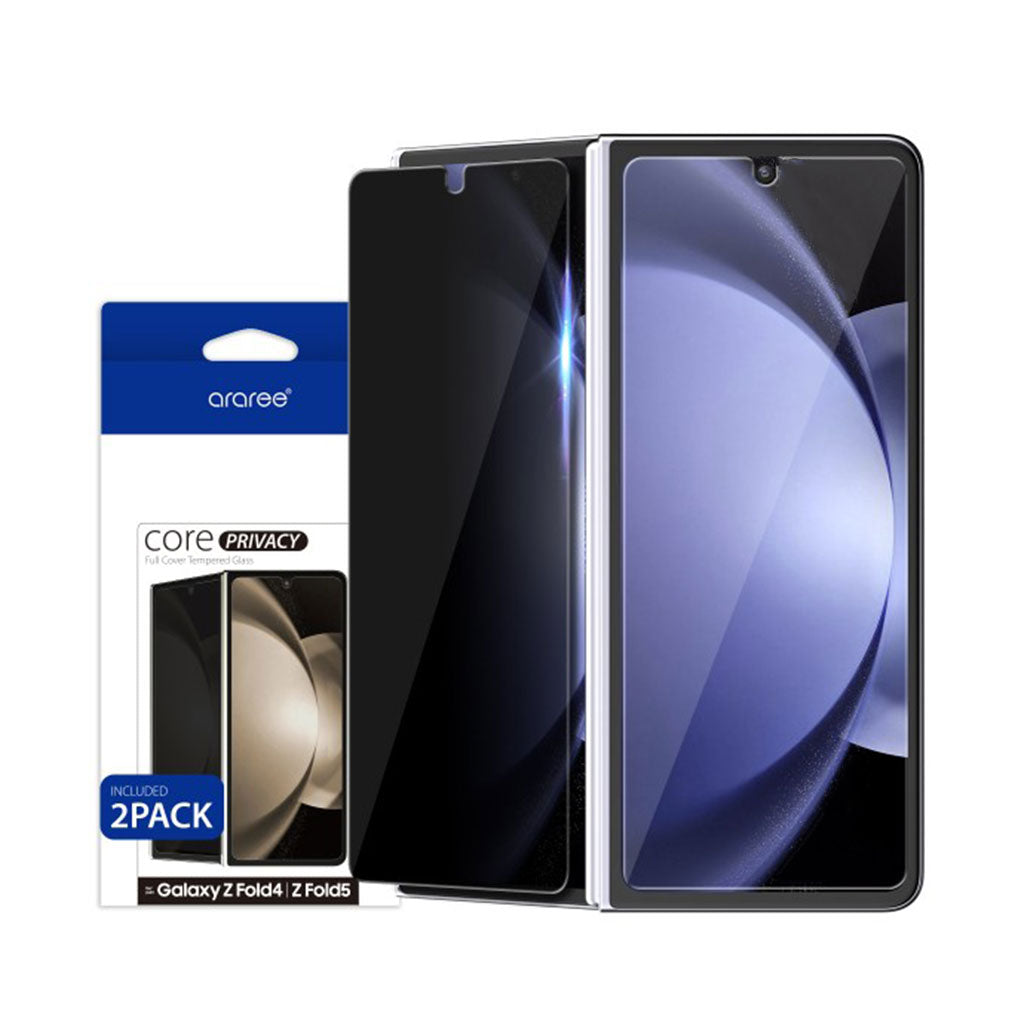 A Photo Of Araree Core Full Cover Tempered Glass For Galaxy Z Fold4 / Z Fold 5 - Included 2 Pack