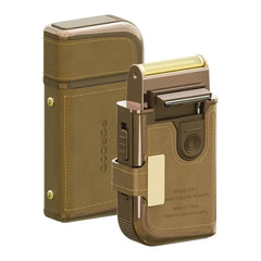A Photo Of Porodo Clavis Multi-Functional Shaver Kit with Built-In Trimmer & Mirror - Brown