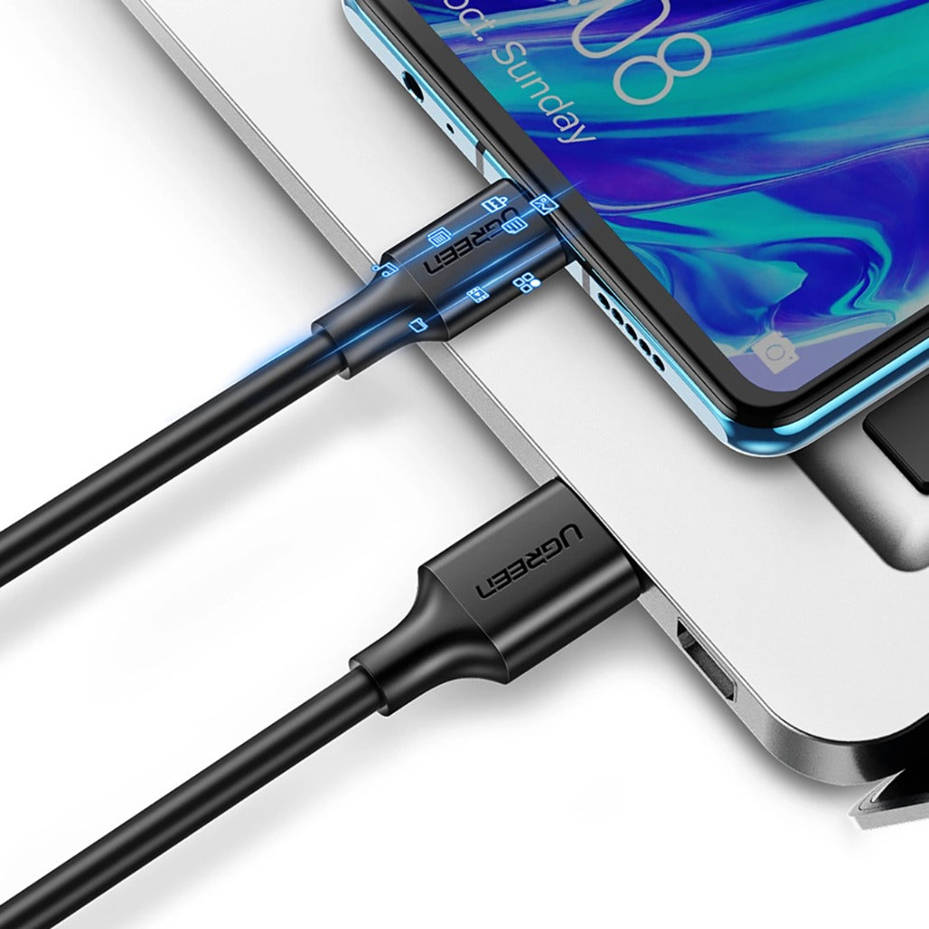 A Photo Of Ugreen 20881 USB-A 3.0 / USB-C 3A cable 0.5m - black