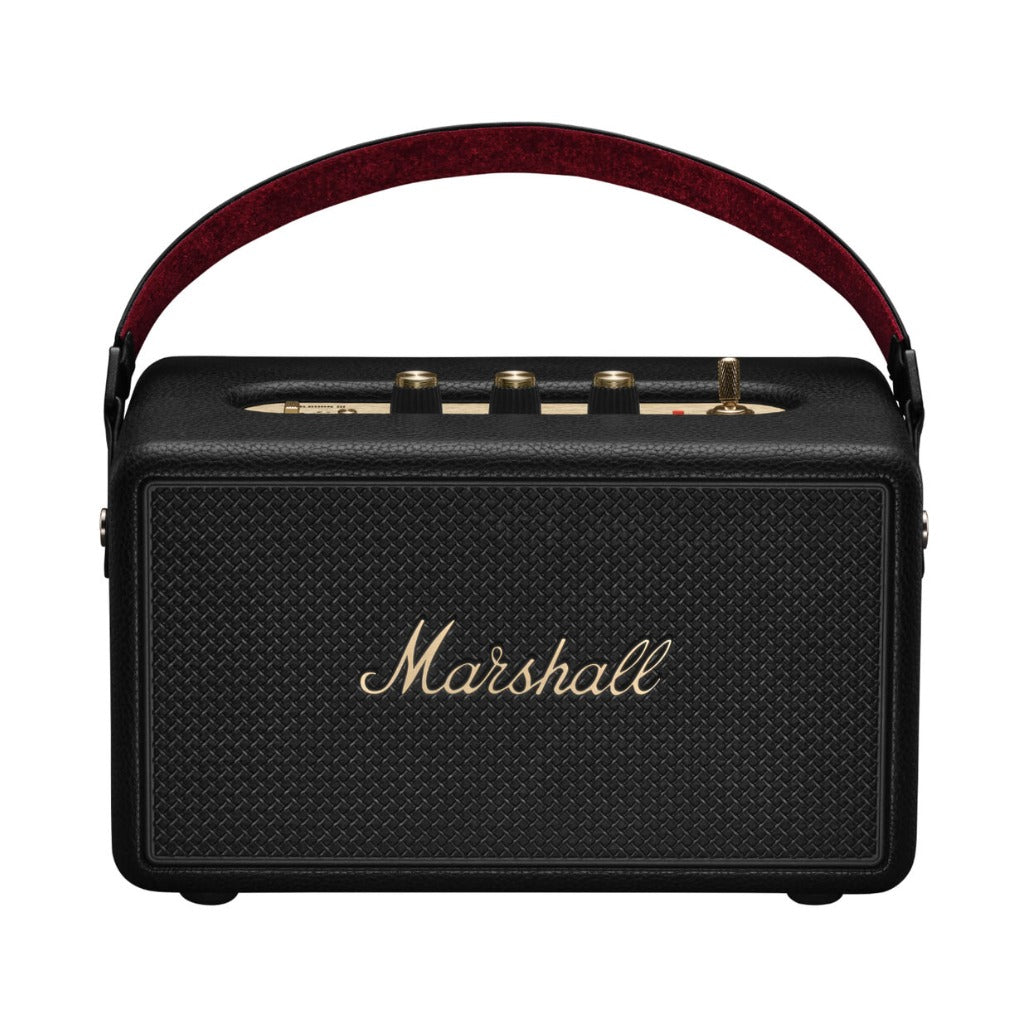 A Photo Of Marshall Kilburn III Portable Bluetooth Speaker - Black & Brass