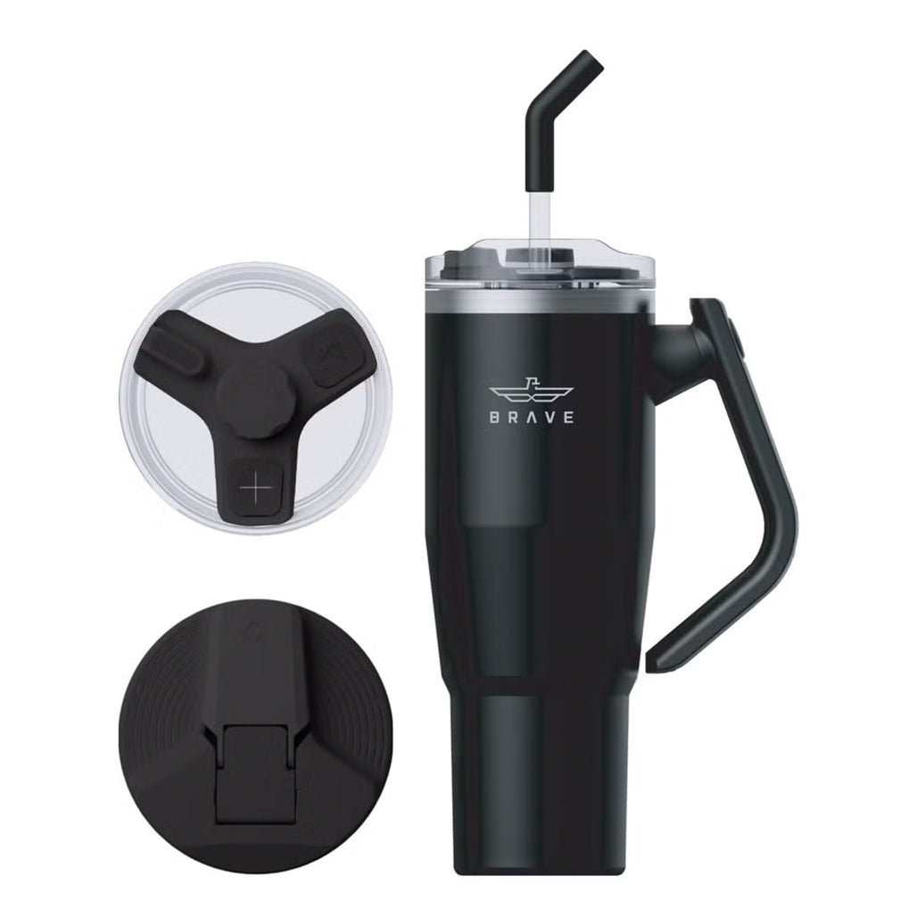 A Photo Of Brave BT-01BK TempGuard 40oz Stainless Steel Insulated Travel Mug – Leakproof, Durable & Temperature-Retaining Tumbler