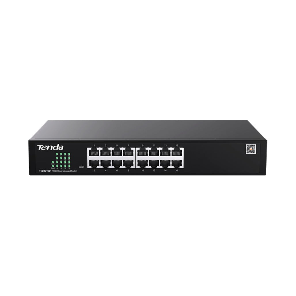 A Photo Of Tenda Switch 16 Ports Gigabit Teg2216D Cloud managed Rack