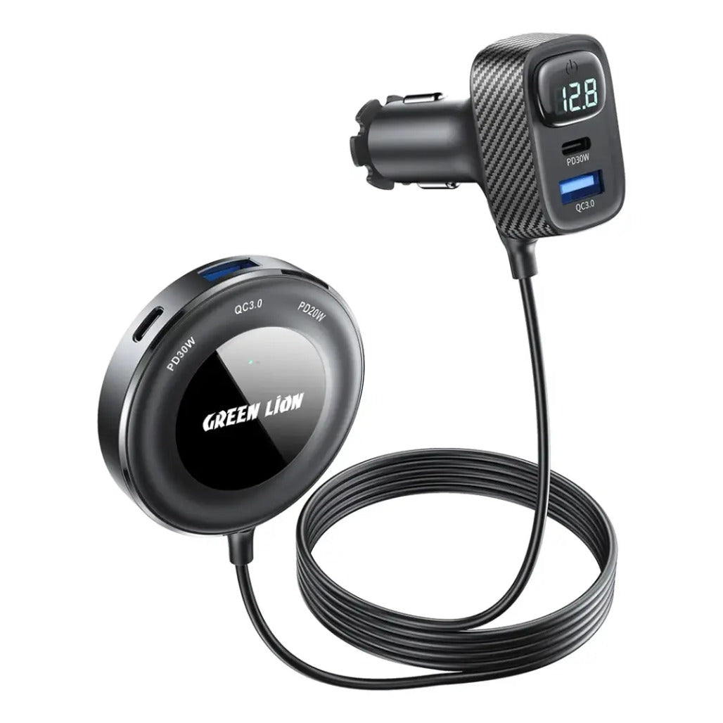 A Photo Of Green Lion 5-In-1 Multiport Car Charger Kit - Black