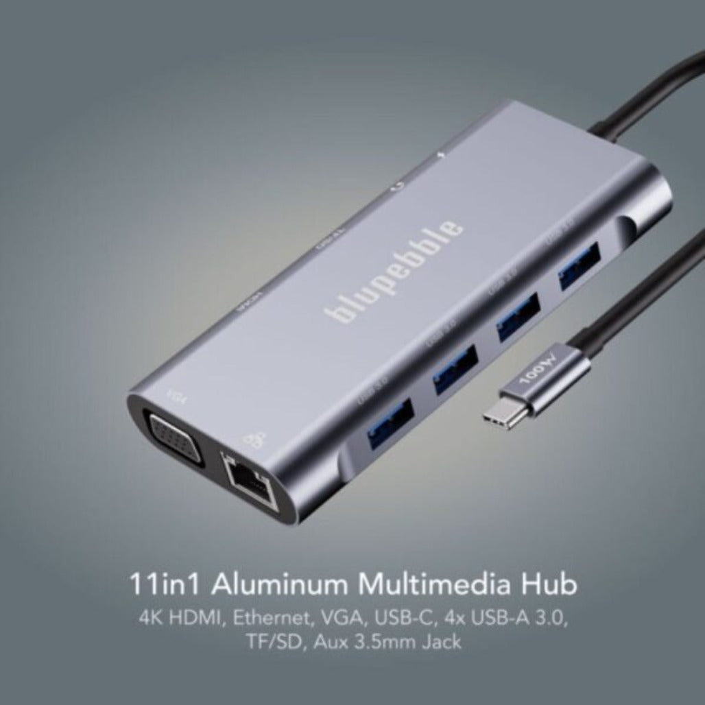 A Photo Of Blupebble C11 Multi Hub - BP-C11MULTIHUB11IN1-GY-SD26-J
