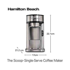 A Photo Of Hamilton Beach Single Serve Coffee Maker 410ml – Pod-Free Coffee Machine with Built-In Scoop Filter ; Auto Shutoff