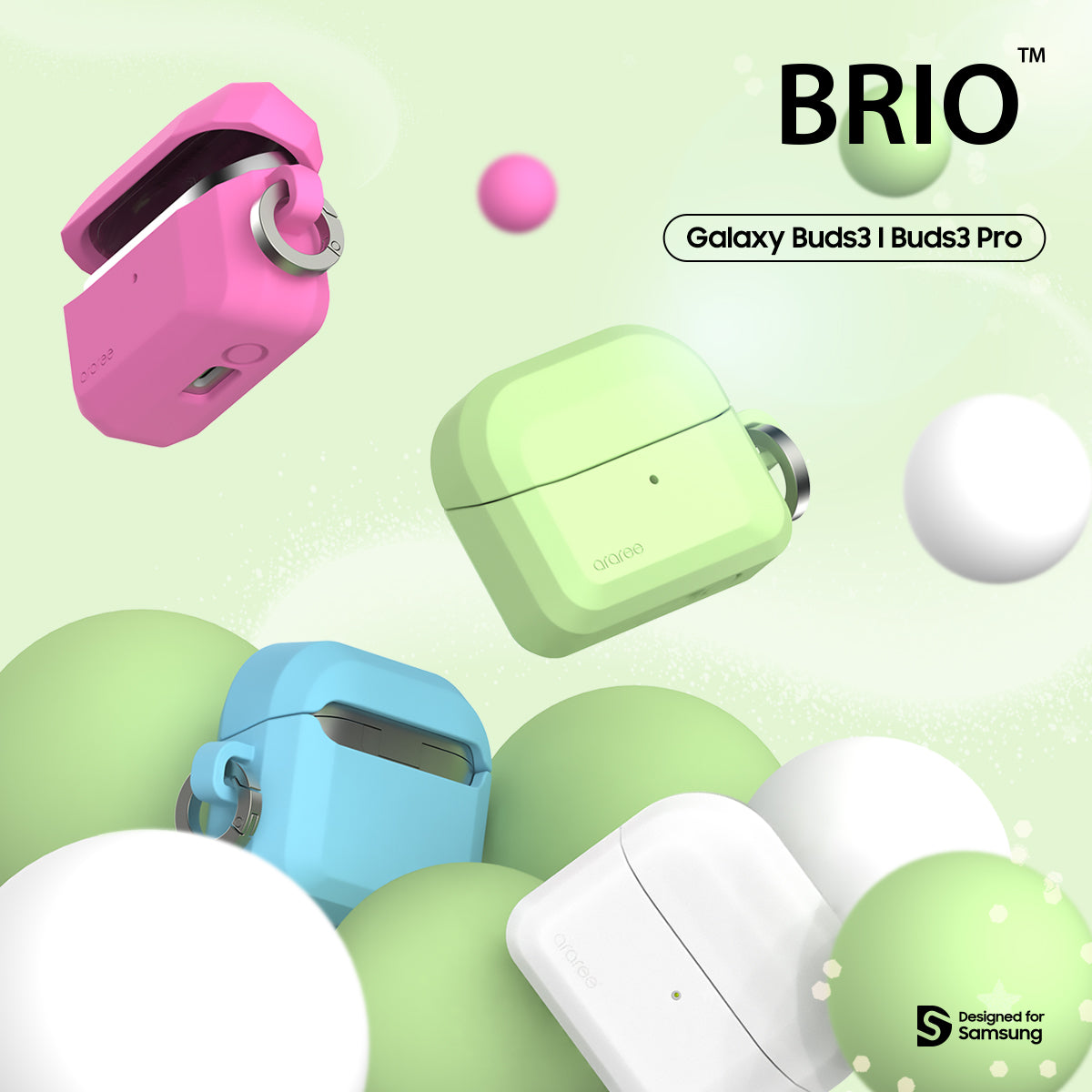 A Photo Of Araree Brio Silicone Case for Galaxy Buds3/Buds3 Pro