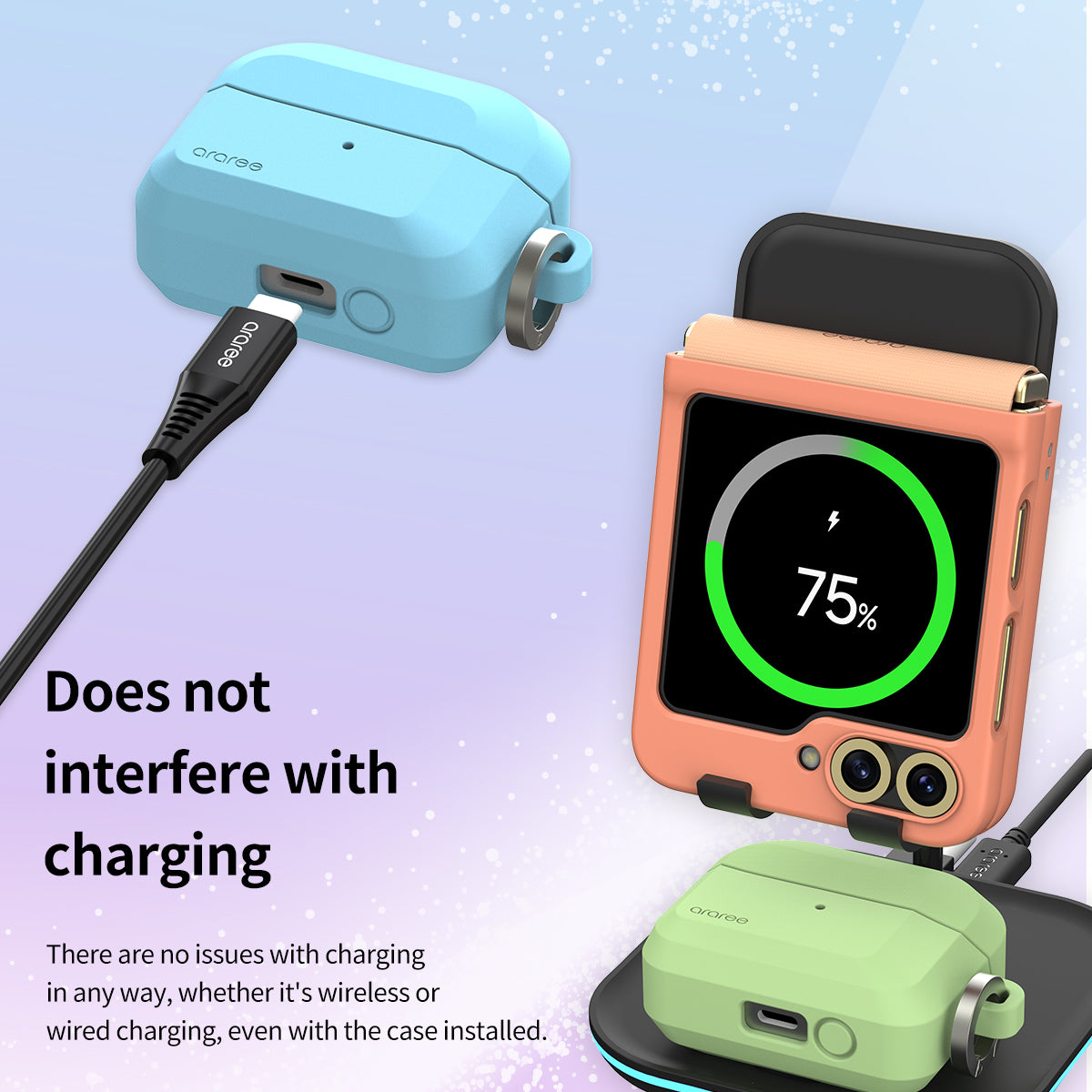 A Photo Of Araree Brio Silicone Case for Galaxy Buds3/Buds3 Pro