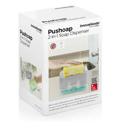A Photo Of InnovaGoods 2-in-1 Soap Dispenser for the Kitchen Sink Pushoap - V0103313