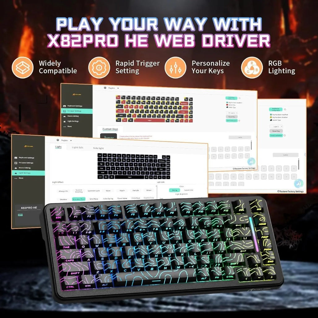 A Photo Of Attack Shark X82 Pro HE Wireless Gaming Keyboard