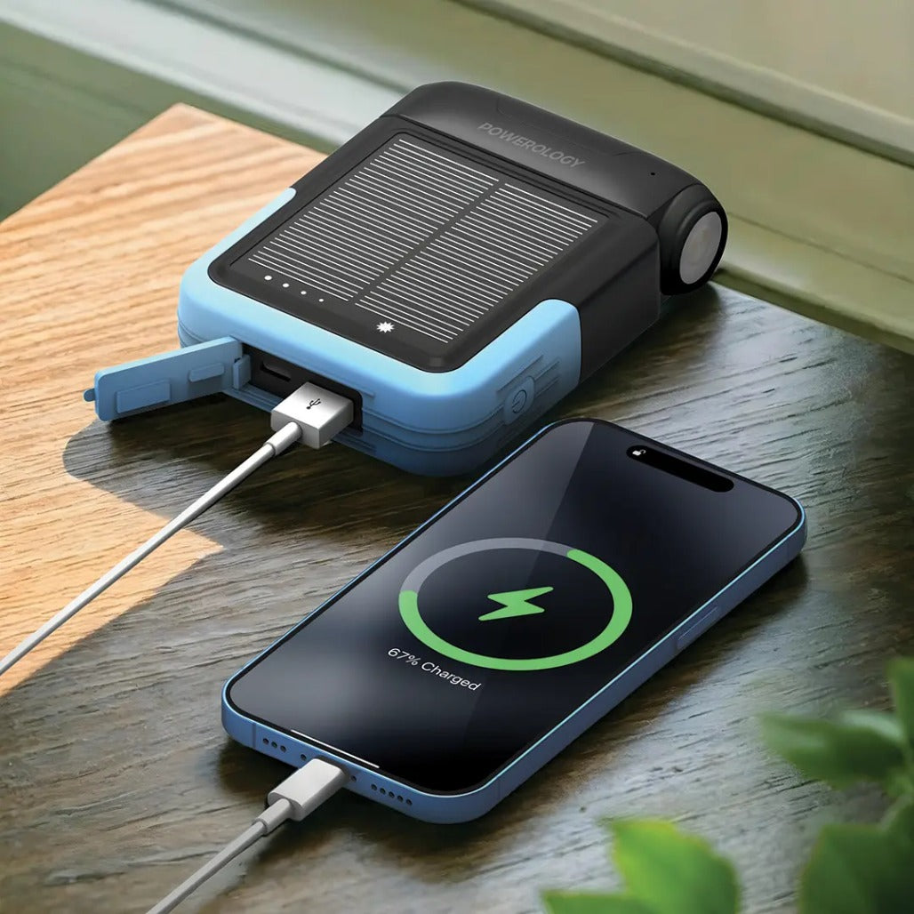 A Photo Of Powerology Sante 10000mAh Solar Power Bank - PPBDS05BK
