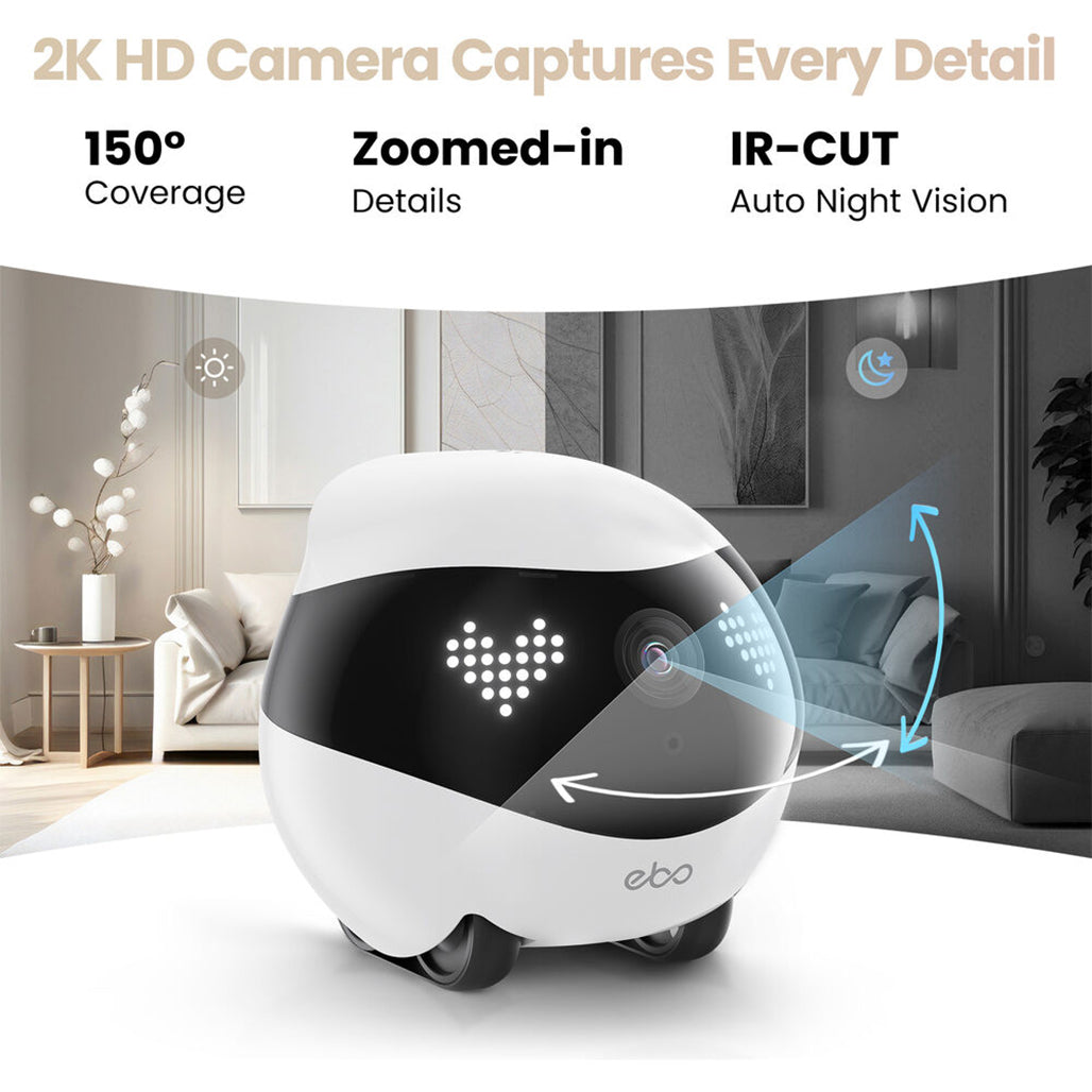 A Photo Of Enabot EBO Air 2 FamilyBot – 2K Home Security & Smart Pet Companion Robot
