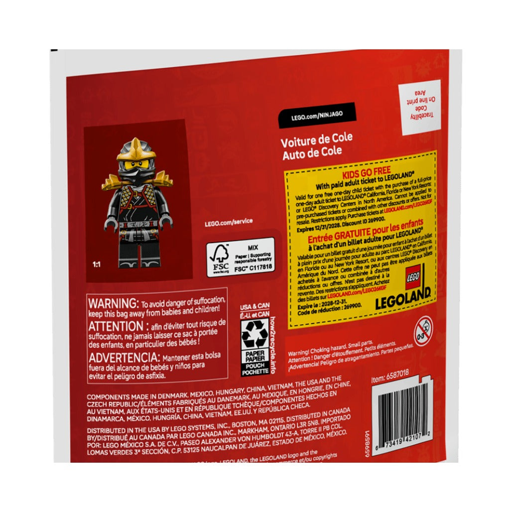 A Photo Of LEGO Ninja Cole's Car - 39 Pieces - 30723