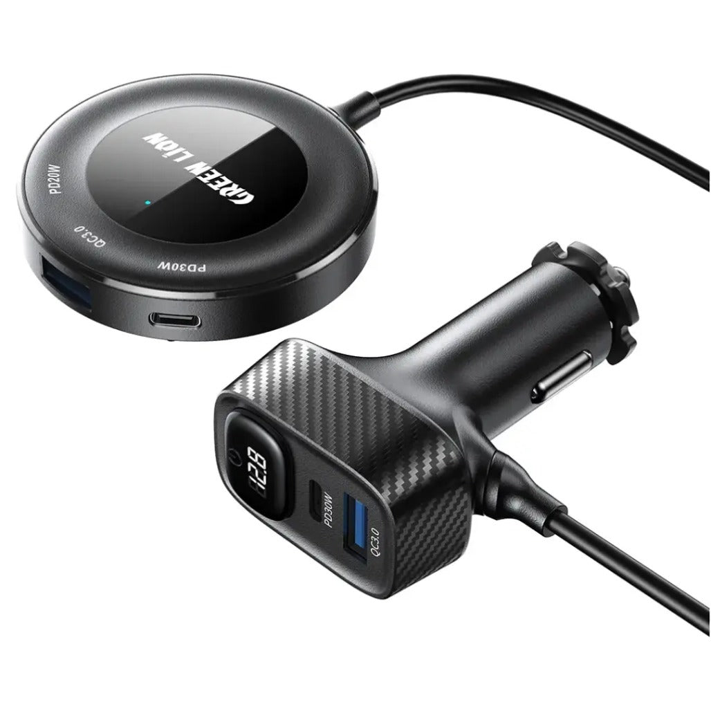 A Photo Of Green Lion 5-In-1 Multiport Car Charger Kit - Black