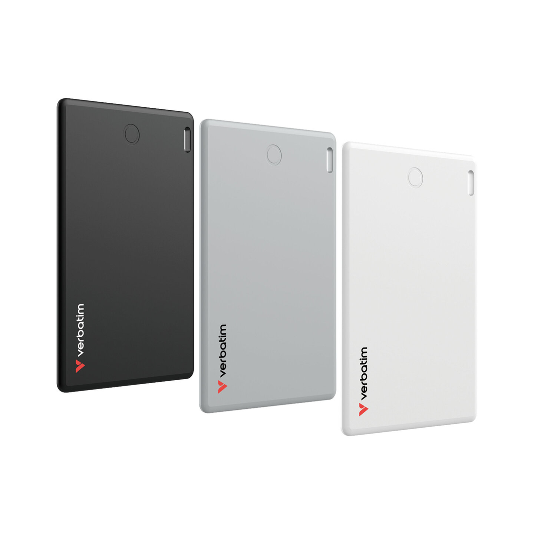 A Photo Of Verbatim My Finder Bluetooth Card – 3-Pack – Black, Silver, White