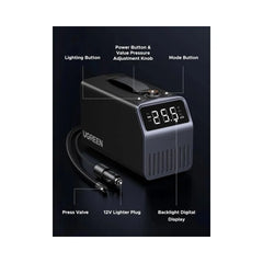 A Photo Of Ugreen ET723 150PSI Pro Tire Inflator Corded & Cordless Air Compressor