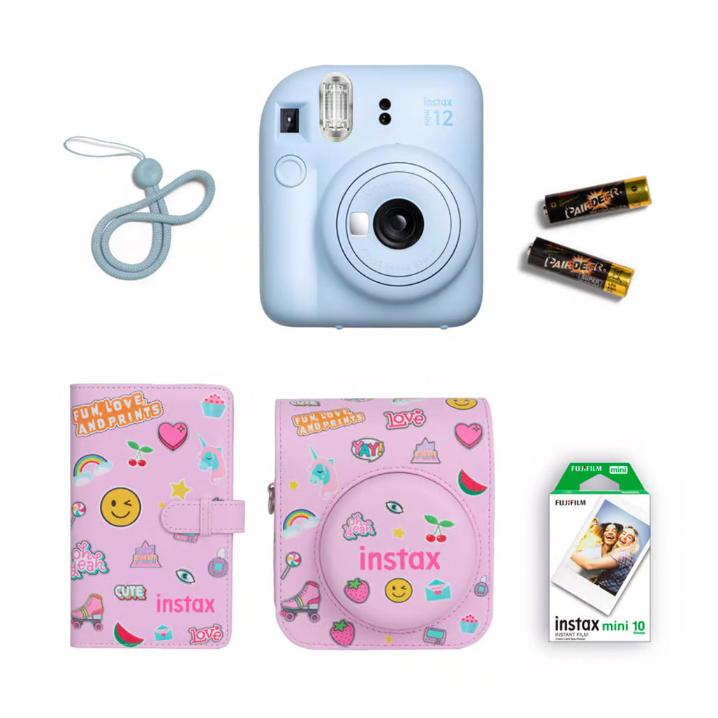 A Photo Of Fujifilm Instax Mini 12 Gift Box - Instant Camera Bundle with Mini Film, Protective Case, and Photo Album