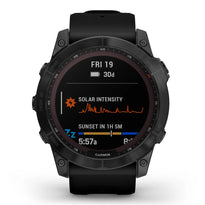 Garmin Fenix 7x Sapphire Solar Black DLC Titanium with Black Band from Garmin sold by 961Souq-Zalka