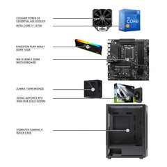 A Photo Of Gaming Desktop Setup: Core i7-12700 - 16GB DDR4 RAM - 500GB NVME - RTX 4060 8GB