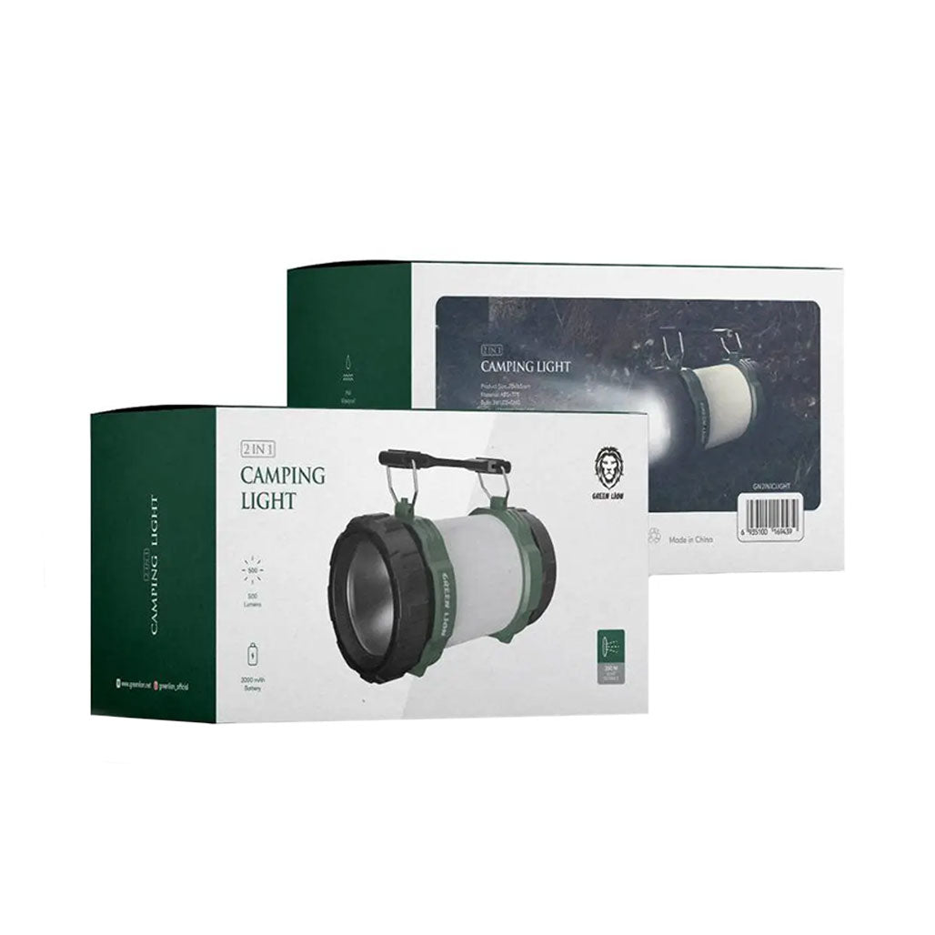 A Photo Of Green Lion 2-in-1 Camping Light 3000mAh 500lm - Super Bright & Energy Saving
