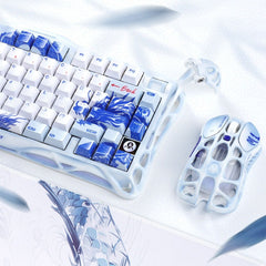 A Photo Of GravaStar Mercury K1 Pro Wireless Mechanical Gaming Keyboard & M1 Pro Mouse Combo – Blue Dragon Edition