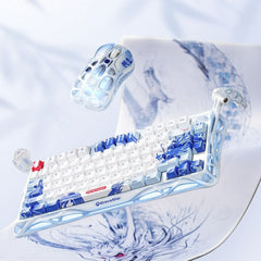 A Photo Of GravaStar Mercury K1 Pro Wireless Mechanical Gaming Keyboard & M1 Pro Mouse Combo – Blue Dragon Edition