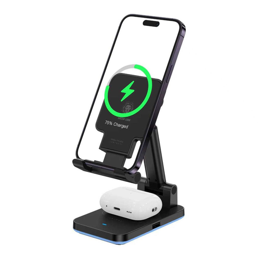 A Photo Of Green Lion 4 In 1 Magnetic Charger (15W Power Output) - GN4IN1MGCBK