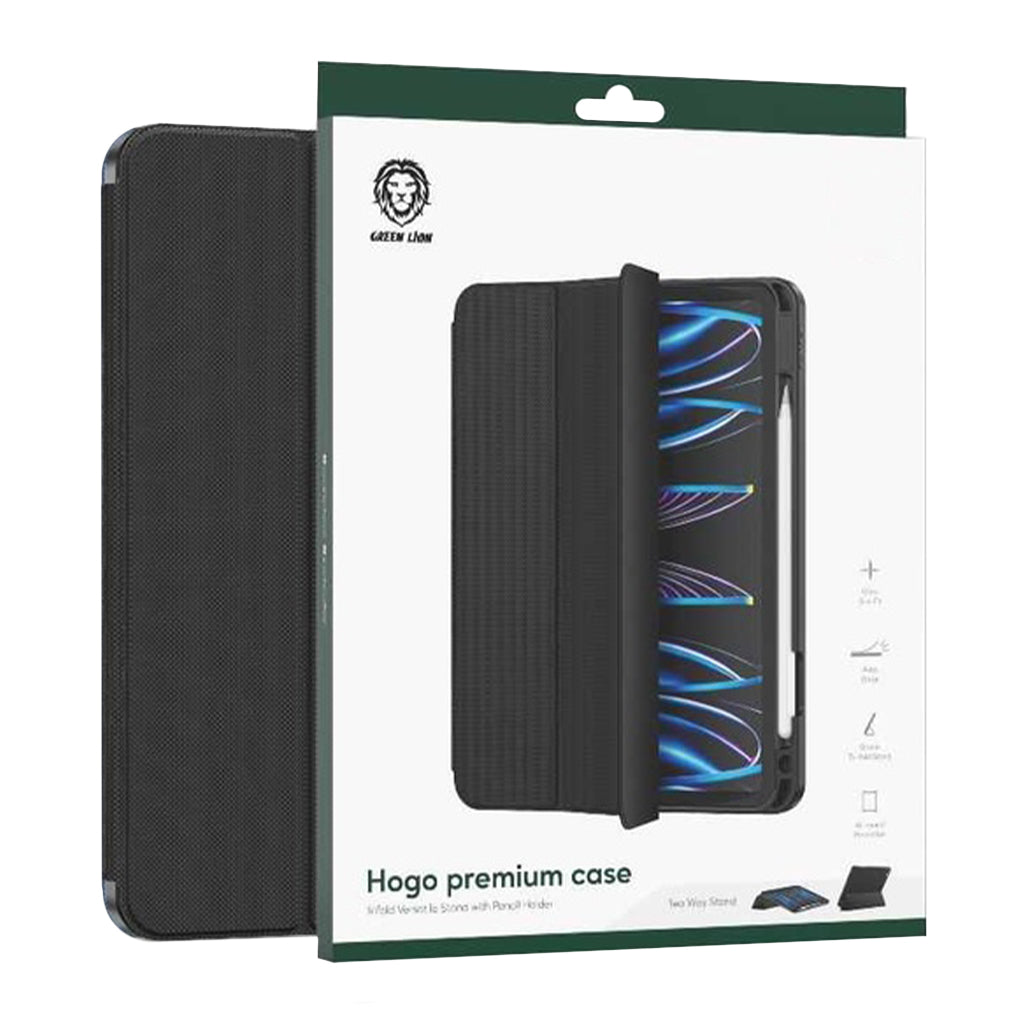 A Photo Of Green Lion Hogo Premium Case with Pencil Holder for iPad 10.2
