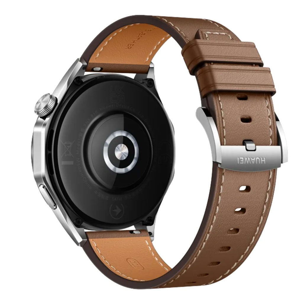 A Photo Of Huawei Watch GT4 46mm Brown Leather Strap