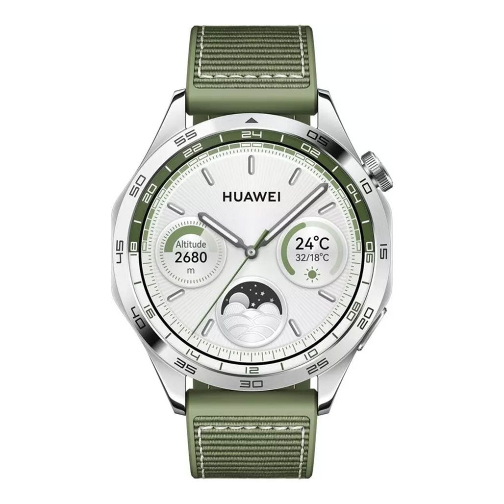 A Photo Of Huawei Watch GT4 PNX-B19 46mm Green Woven Strap