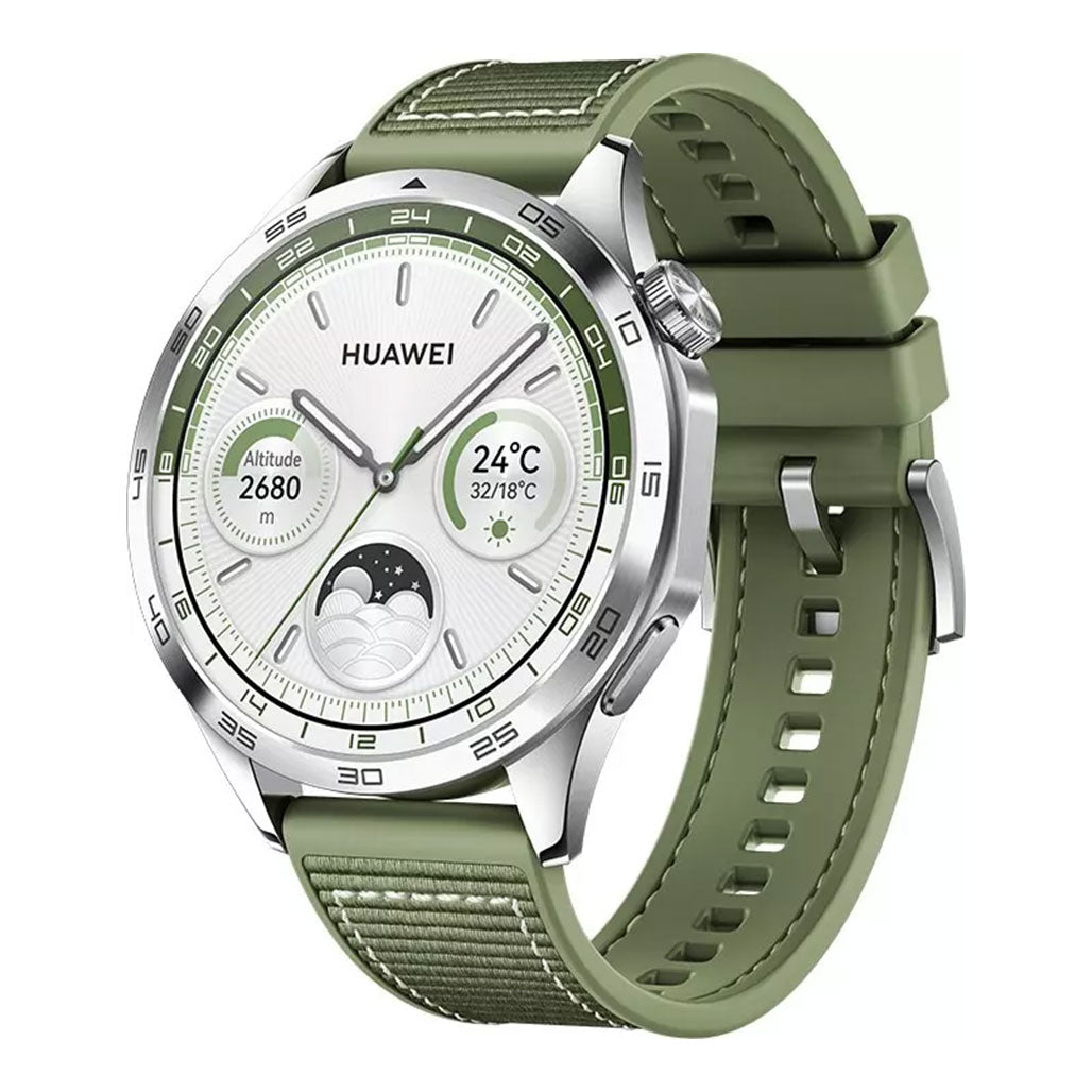 A Photo Of Huawei Watch GT4 PNX-B19 46mm Green Woven Strap