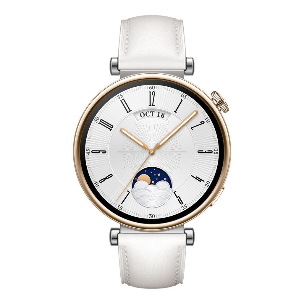 A Photo Of Huawei Watch GT 4 41mm White Leather Strap