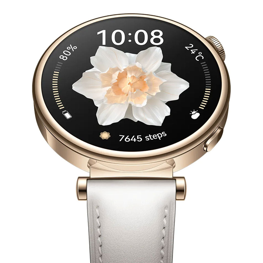 A Photo Of Huawei Watch GT 4 41mm White Leather Strap