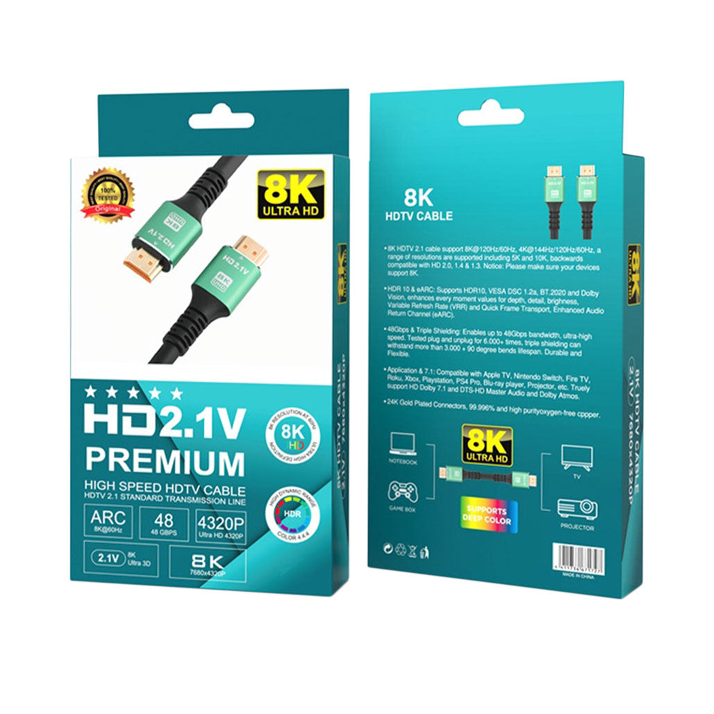 A Photo Of HDTV Premium 8K 2.1V HDMI Cable - 2M