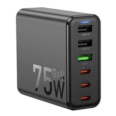 A Photo Of Hoco C133A High Power 75W Six-Port Charger with Cable - Multi-Device Fast Charging Solution