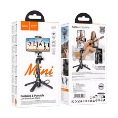 A Photo Of Hoco K27 Magic 3-in-1 Mini Tabletop Live Broadcast Phone Holder