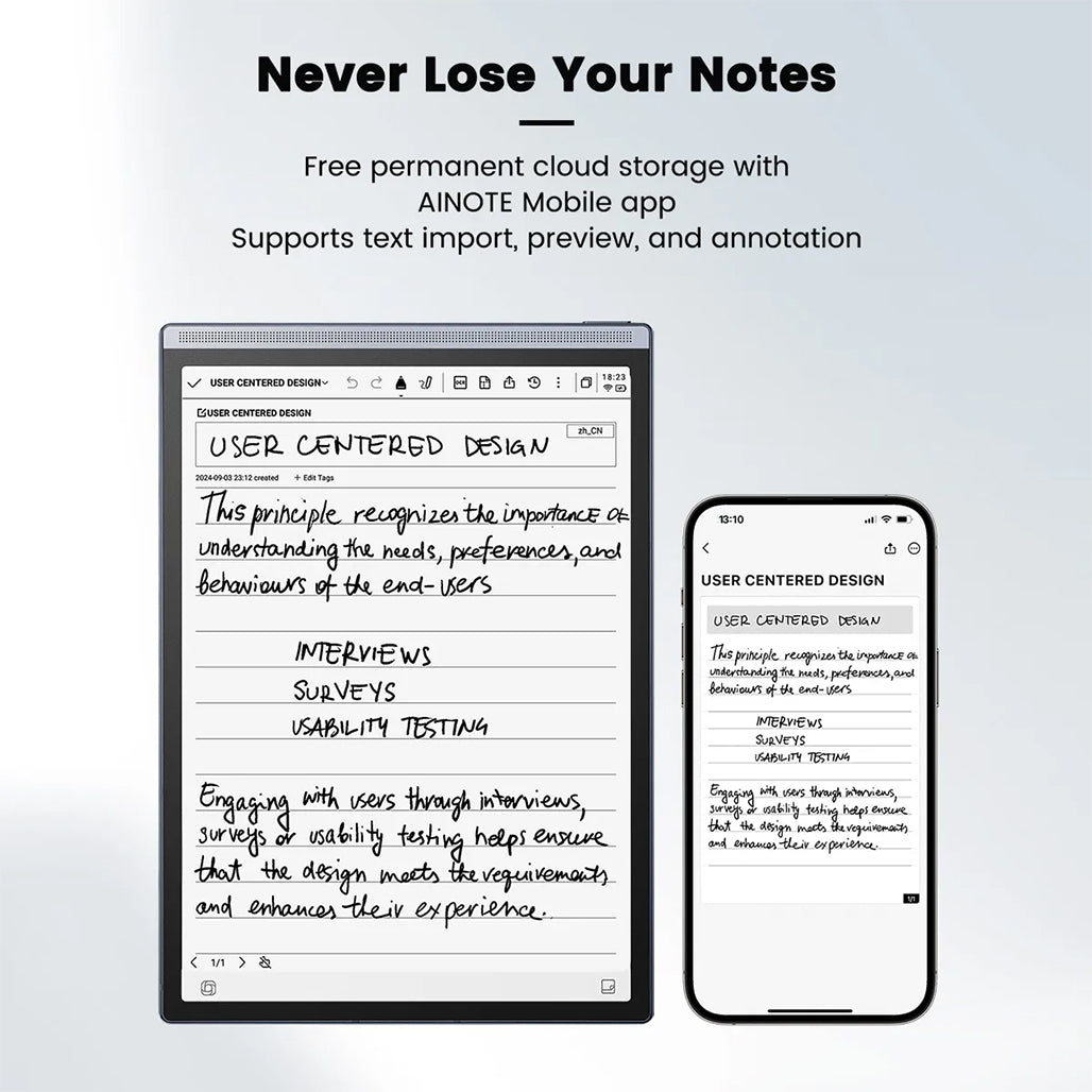 A Photo Of iFlytek AINOTE Air 2 Smart Digital Notebook – Real-Time Voice-to-Text Transcription, 14-Language Support, 8.2