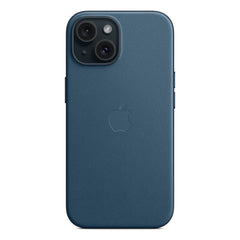 A Photo Of Apple iPhone 15 FineWoven Case with Apple iPhone 15 FineWoven Case with MagSafe - Pacific Blue | Stylish, Eco-Friendly ProtectionMagSafe - Pacific Blue