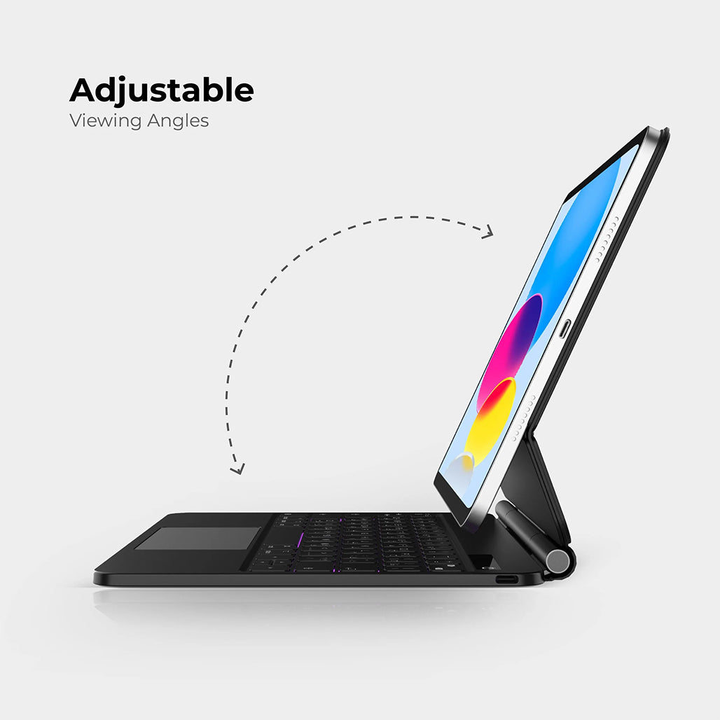 A Photo Of BluPebble iPad 10th Gen Magic Folio Keyboard with Trackpad | English & Arabic | Backlit | Multi-Touch Gestures