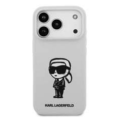 A Photo Of Karl Lagerfeld Liquid Silicone Case with Karl Sketch for iPhone 17 Pro