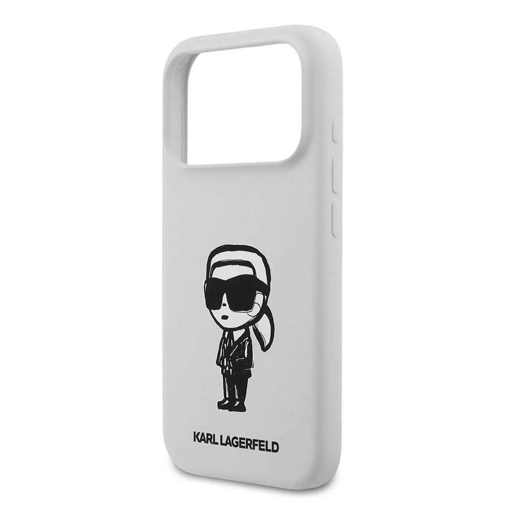 A Photo Of Karl Lagerfeld Liquid Silicone Case with Karl Sketch for iPhone 17 Pro