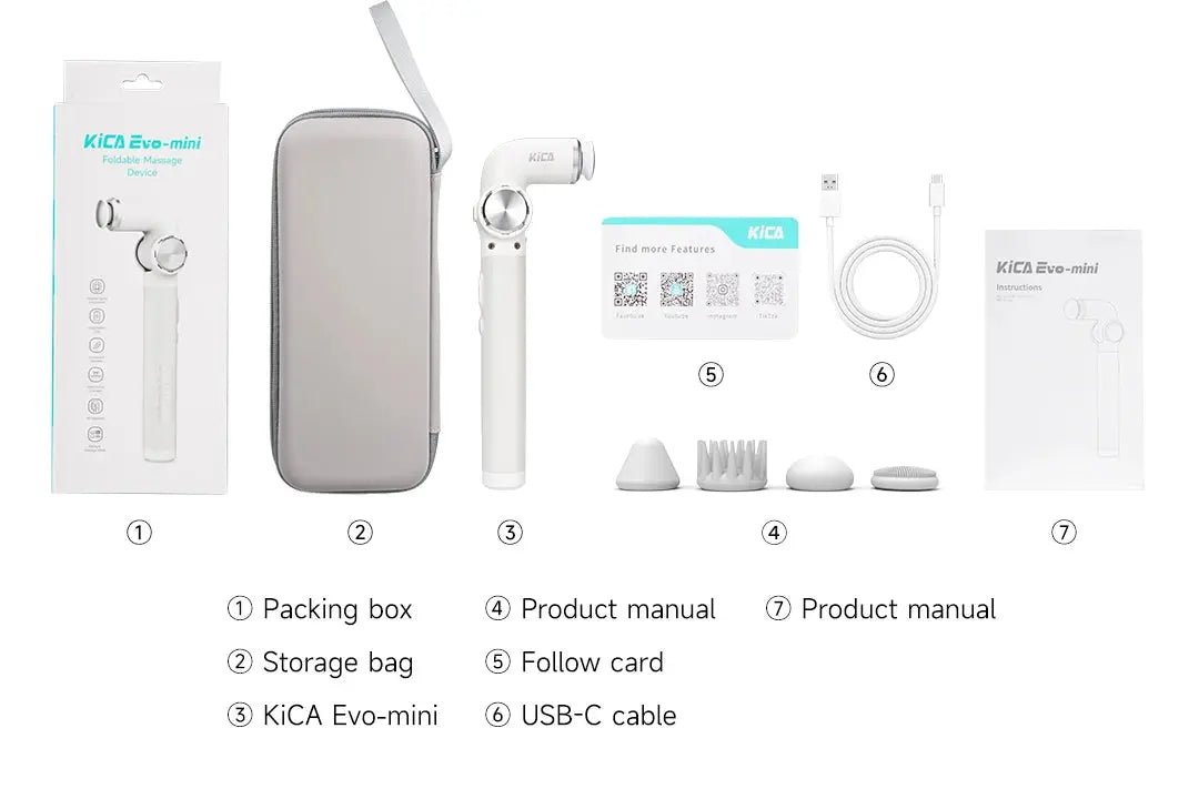 A Photo Of KICA EVO Mini Massage Gun – Lightweight & Foldable