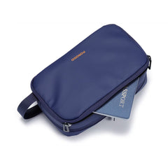 A Photo Of Porodo Organizer Pouch Navy – Dual Compartment Travel Bag with Water-Repellant Polyester & Mesh Pockets