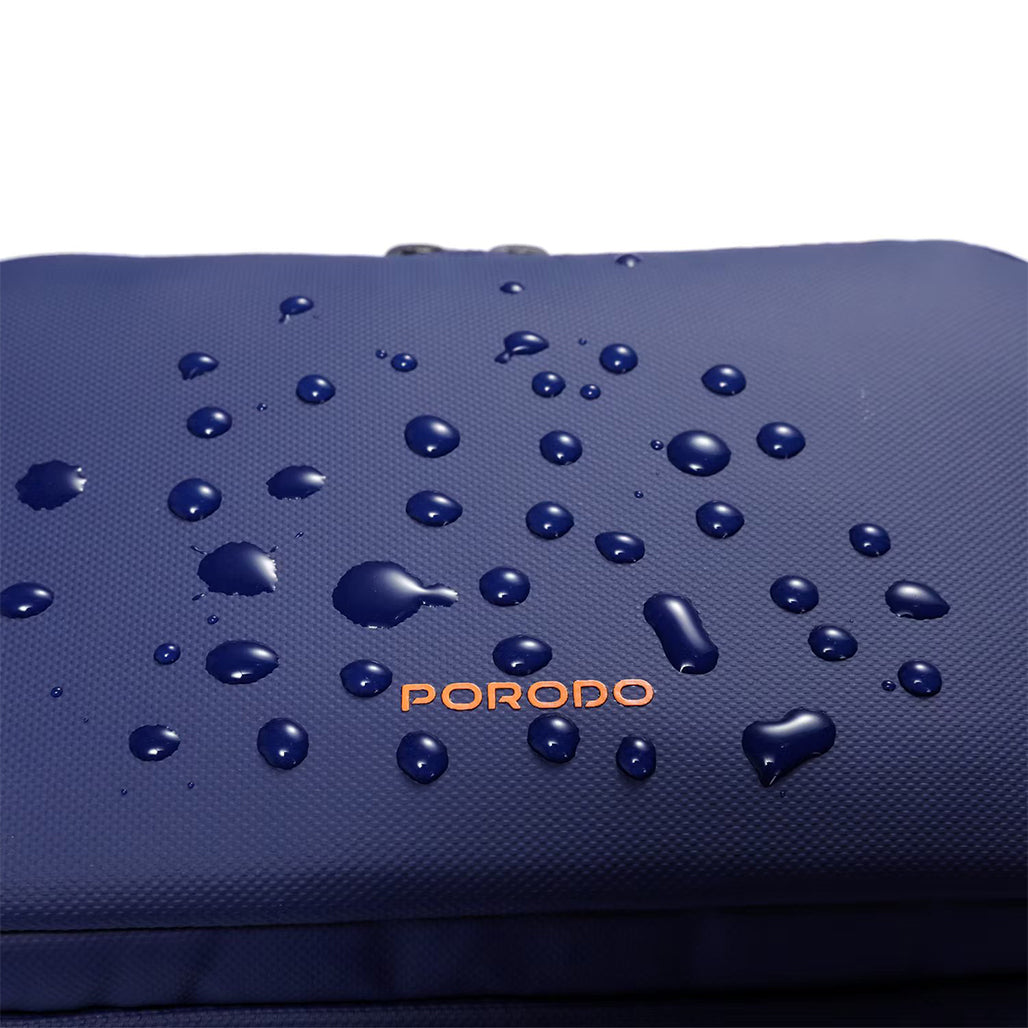 A Photo Of Porodo Organizer Pouch Navy – Dual Compartment Travel Bag with Water-Repellant Polyester & Mesh Pockets