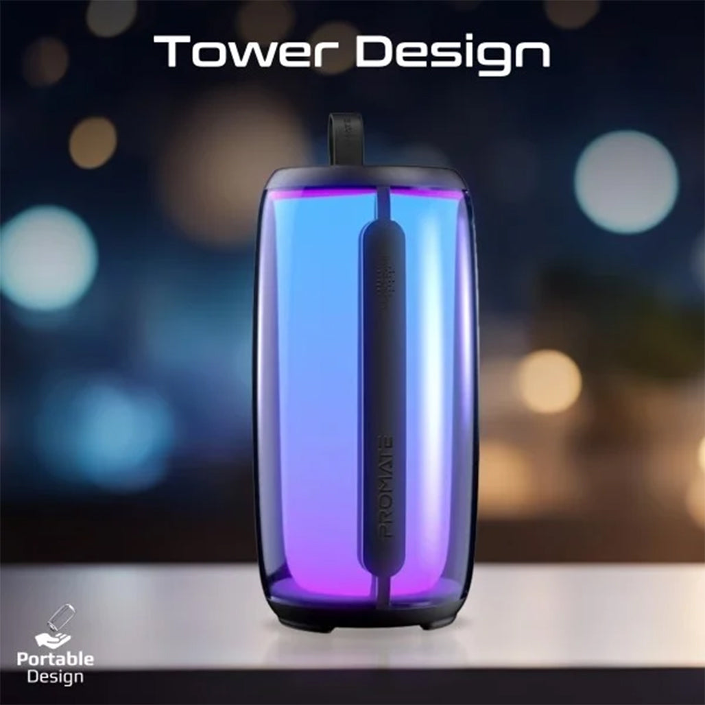 A Photo Of Promate LumiTower - True Wireless Bluetooth v5.3 HD Speaker