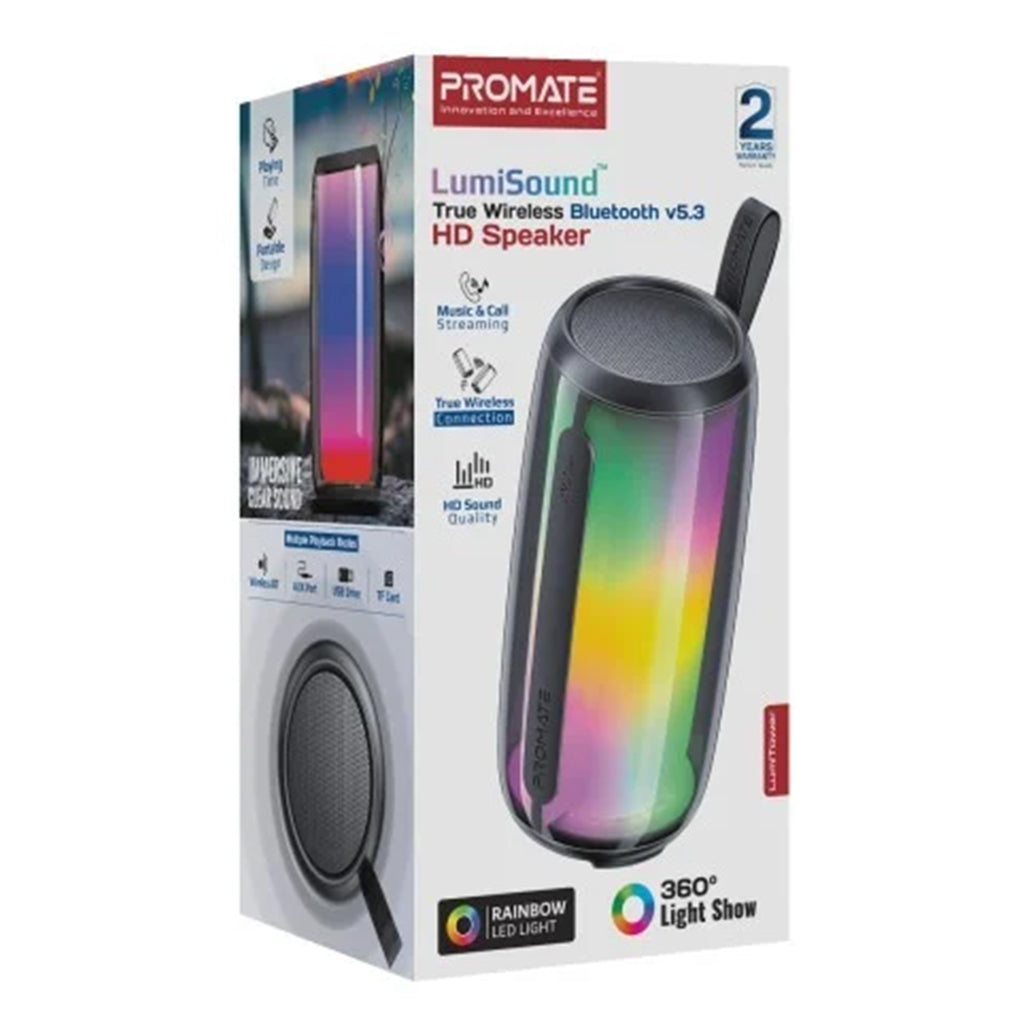 A Photo Of Promate LumiTower - True Wireless Bluetooth v5.3 HD Speaker