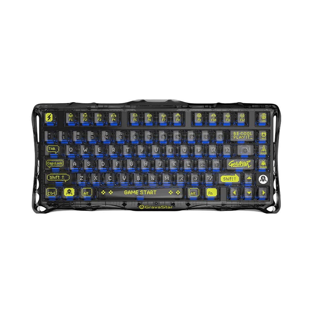 A Photo Of GravaStar Mercury K1 Lite Transparent Black 75% Mechanical Gaming Keyboard - Linear Switches