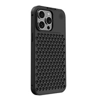Metallic Alloy Shockproof Cooling Hybrid Case for iPhone 15 Pro Max - Black
