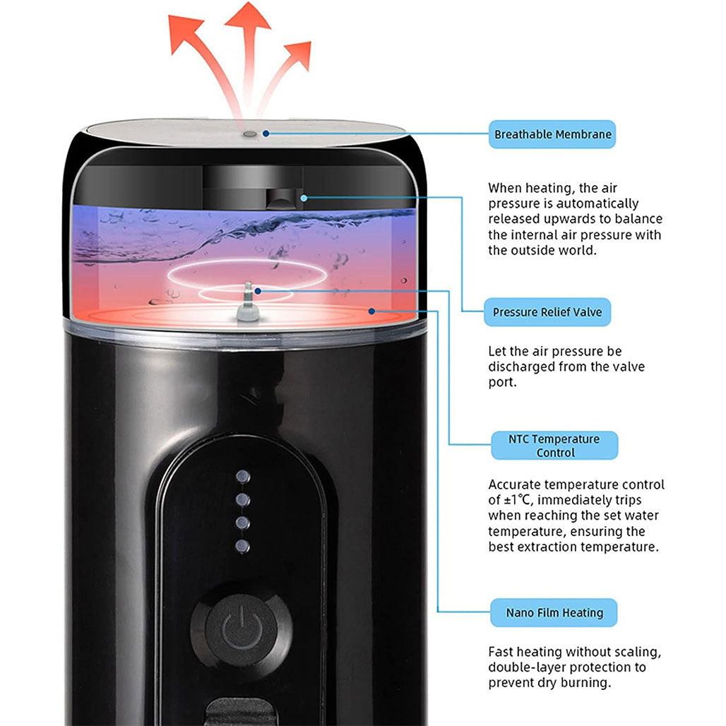 A Photo Of Mini Espresso CF-1801BGC - Portable Electric Espresso Maker with 18 Bar Pressure and 7500mAh Battery