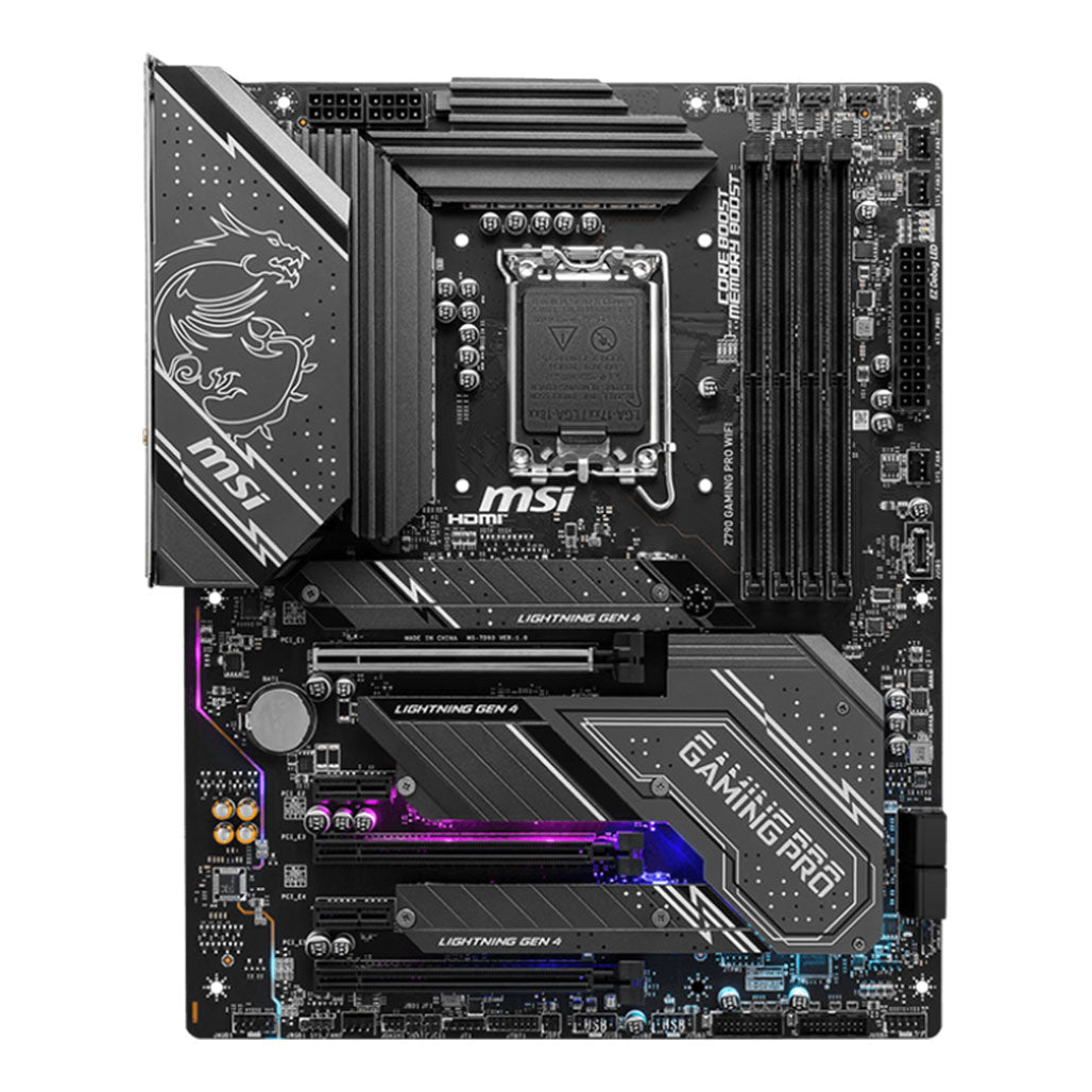 A Photo Of MSI Z790 Gaming Pro WiFi DDR5 ATX Motherboard | LGA 1700, 4x DDR5 Slots, PCIe 4.0, RGB Lighting