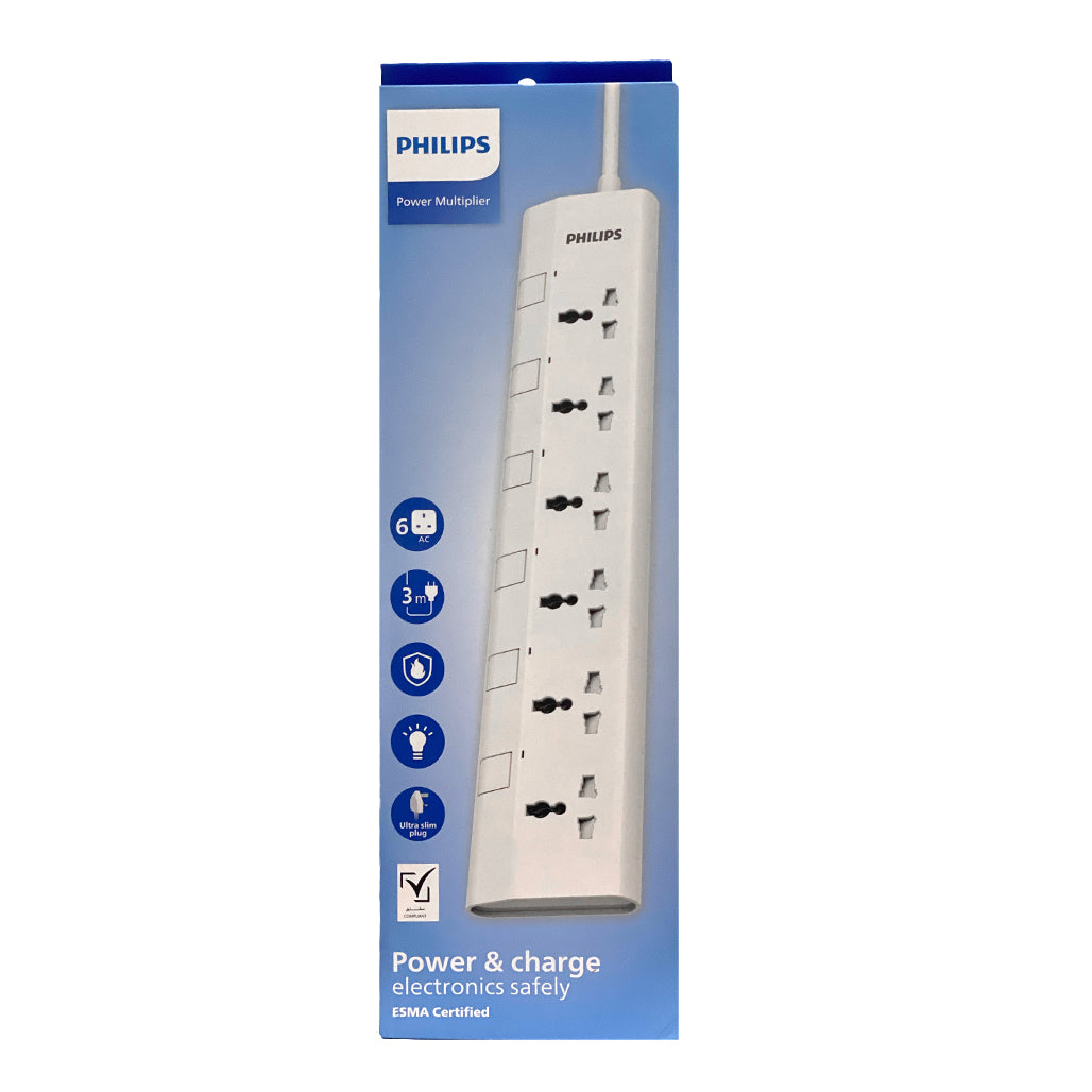 A Photo Of Philips 6 Way Universal Power Extension Cord with Individual Control